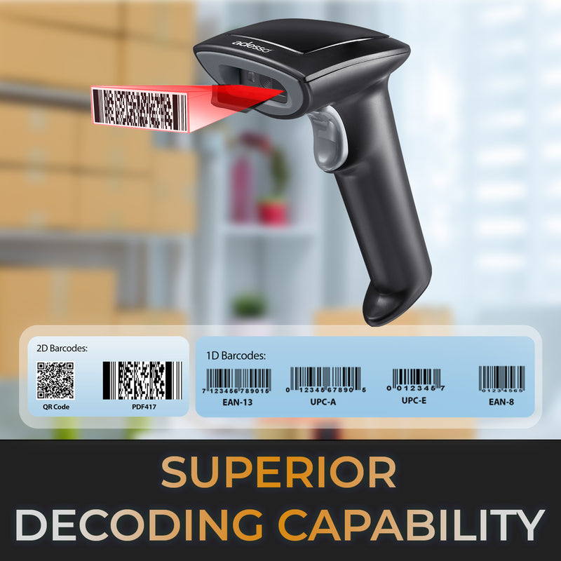 Adesso - Bluetooth and Wireless 2D Barcode Scanner