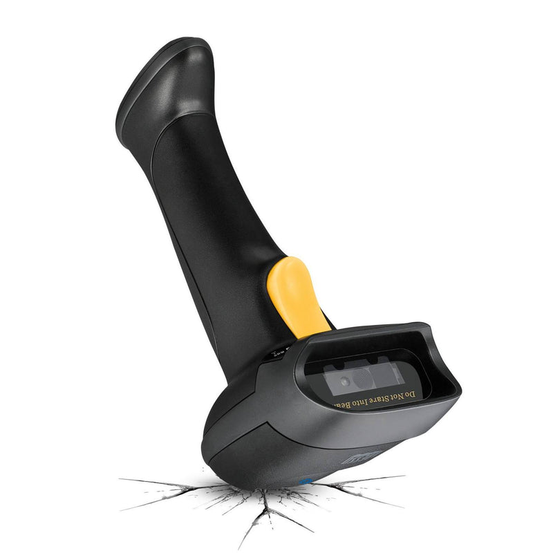 Adesso - Barcode Scanner Bluetooth Spill Resistant Antimicrobial 2D QR 1D Barcodes CMOS Sensor Drop Protection - Black