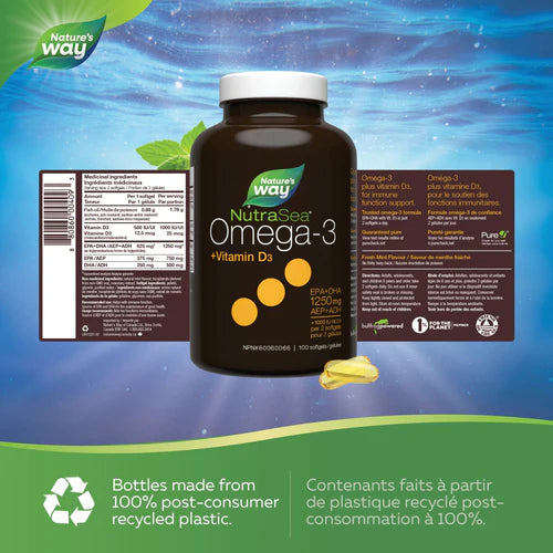 Nutrasea - Omega3+D LiqGels 1250mg 100sgels - Limolin 