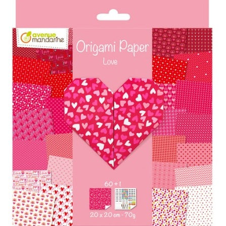 Origami Paper Love pack of  60 Sheets (7.9 x 7.9 in)