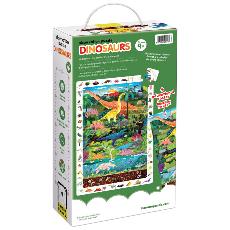 BANANA PANDA - OBSERVATION - 60pc PUZZLE DINOSAURS (4+) - Limolin 