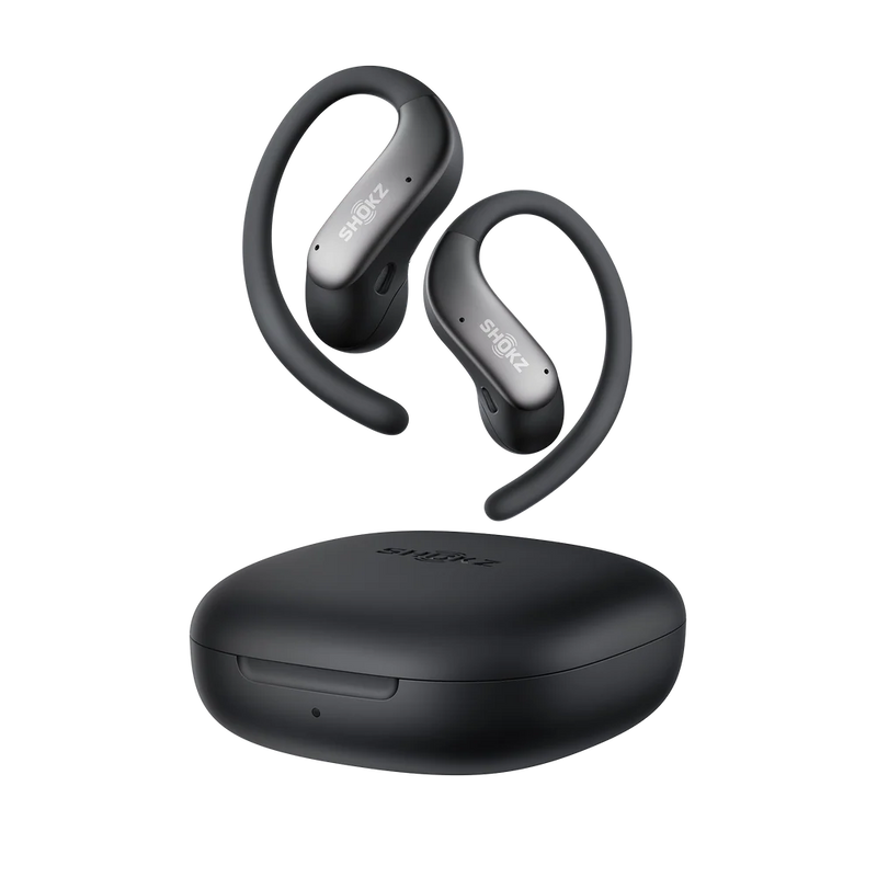 Shokz - Shokz OpenFit Air 2 Black Bluetooth Headset Smart Mic Around Ear Air Conduction - OpenBass - Water Resistant IP54