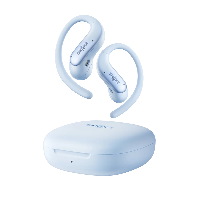 Shokz - Shokz OpenFit Air 2 Blue Bluetooth Headset Smart Mic Around Ear Air Conduction - OpenBass - Water Resistant IP54