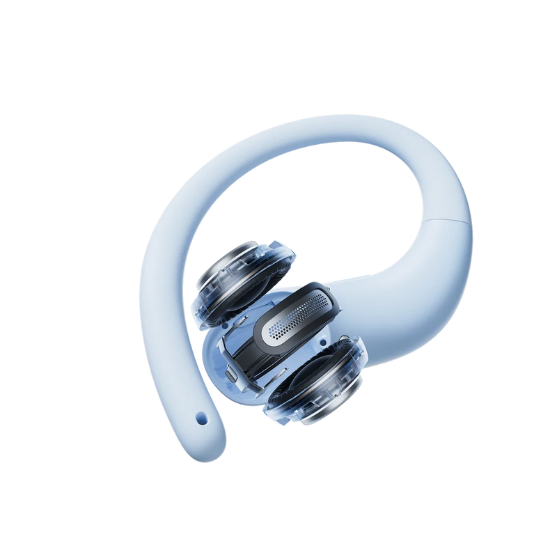 Shokz - Shokz OpenFit Air 2 Blue Bluetooth Headset Smart Mic Around Ear Air Conduction - OpenBass - Water Resistant IP54