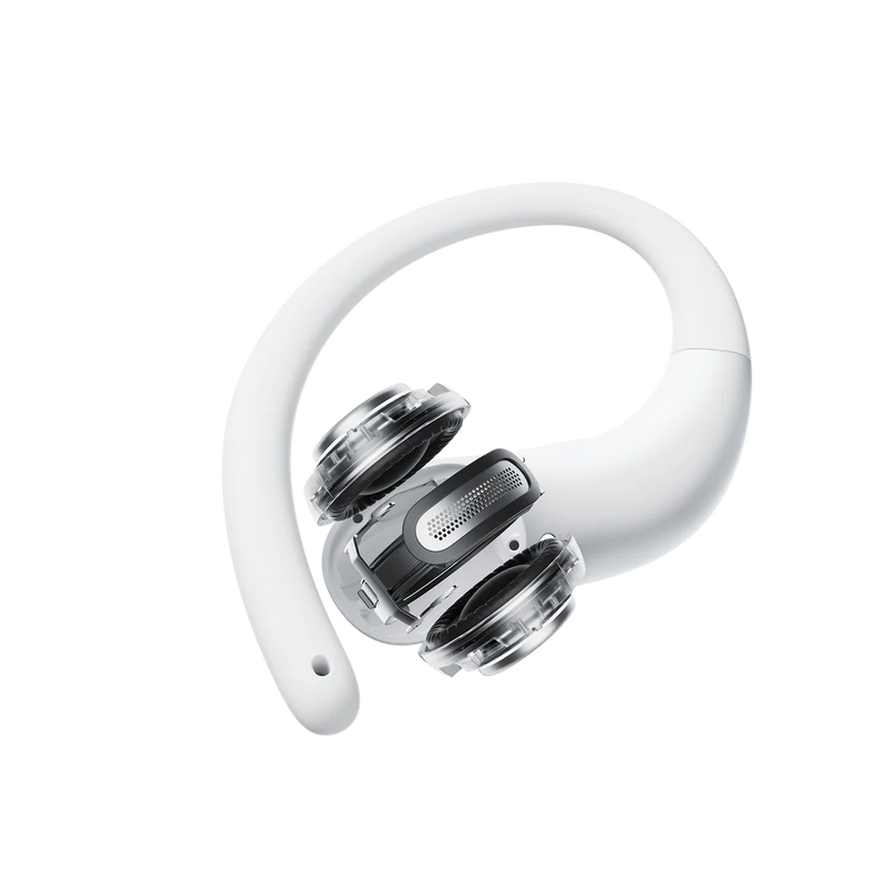 Shokz - Shokz OpenFit Air 2 White Bluetooth Headset Smart Mic Around Ear Air Conduction - OpenBass - Water Resistant IP54