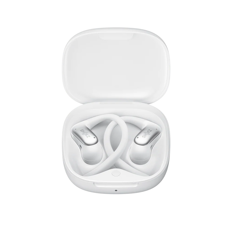 Shokz - Shokz OpenFit Air 2 White Bluetooth Headset Smart Mic Around Ear Air Conduction - OpenBass - Water Resistant IP54
