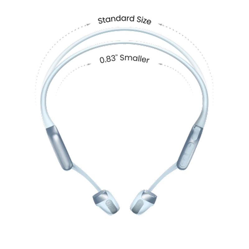 Shokz - OpenRun Pro 2 Mini - Blue- Bluetooth Headset Noise Cancelling Mic Premium Bone Conduction - Dual Drivers Enhanced Bass - 3D Audio Water Resistant IP55 - 12Hr Battery Life