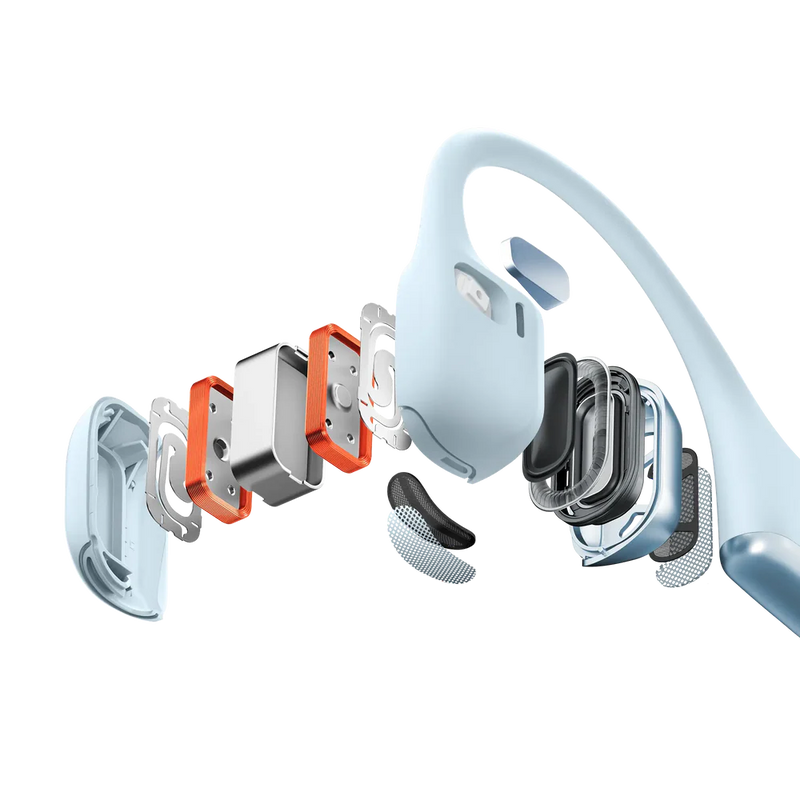 Shokz - OpenRun Pro 2 - Blue - Bluetooth Headset Noise Cancelling Mic Premium Bone Conduction - Dual Drivers Enhanced Bass - 3D Audio Water Resistant IP55 - 12Hr Battery Life