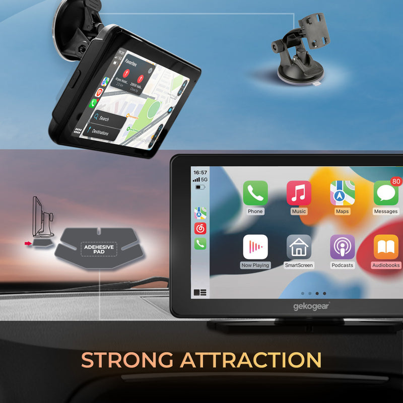 myGEKOgear - Dashcam - Orbit C110 Dual Front (1080P) Rear (1080P) & Back Up Camera 7 in Touch Screen With Apple Carplay / Android Auto 64GB Microsd Included - Black
