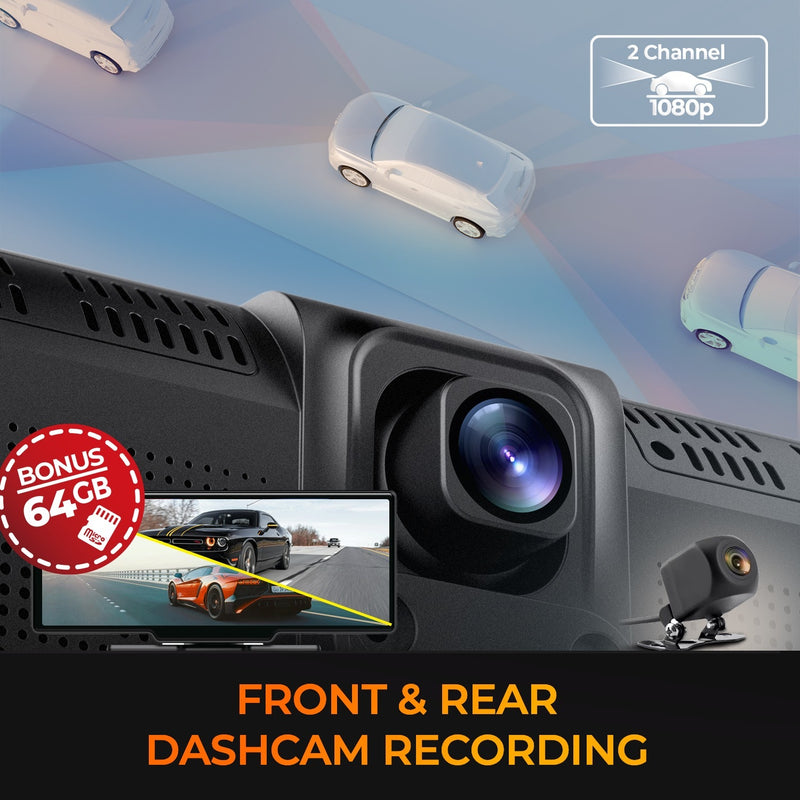 myGEKOgear - Dual Dashcam - Orbit C120  10.26 Portable Infotainment Display & Back Up Camera for Apple CarPlay Android Auto