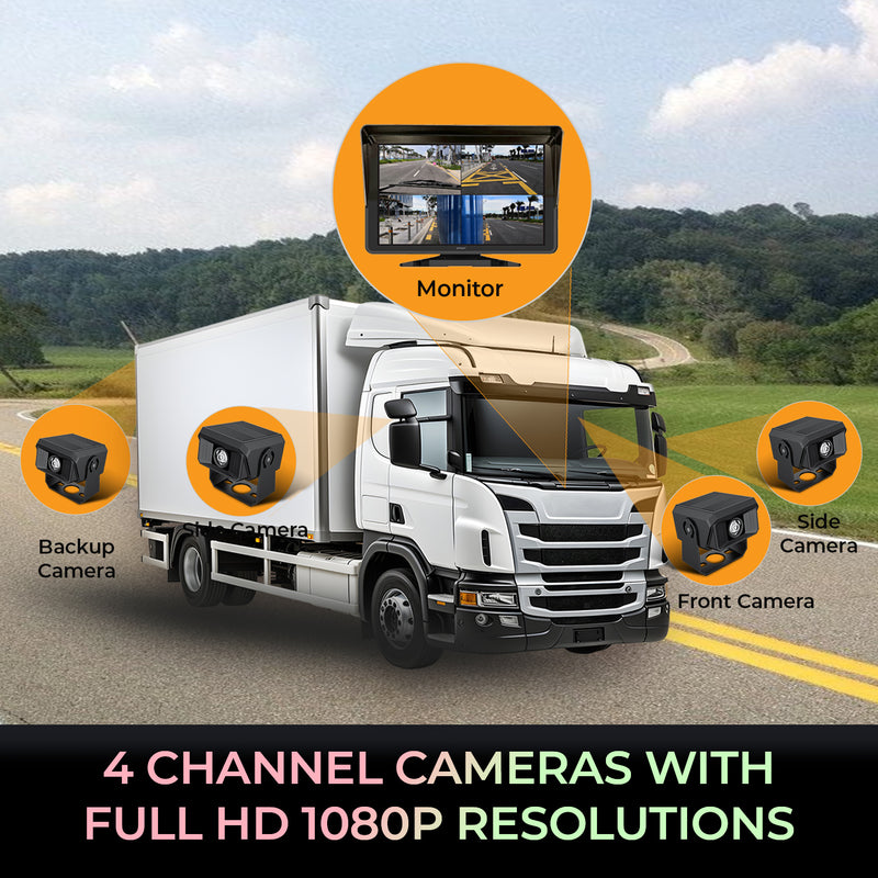 myGEKOgear - Dashcam - Orbit T100 4 Channel for Commercial Truck with a 10.1inch IPS Screen