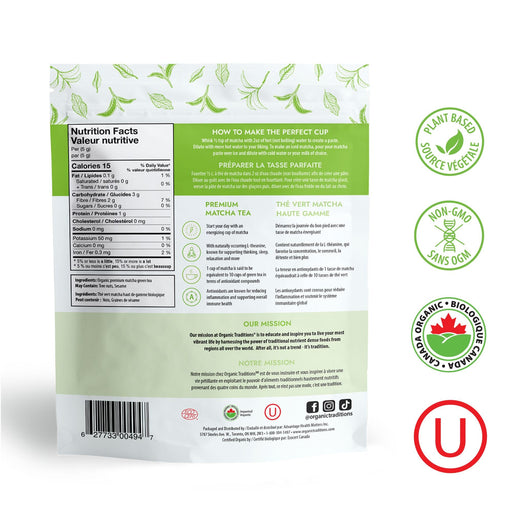 Organic Traditions - Premium Matcha Tea 100g - Limolin 
