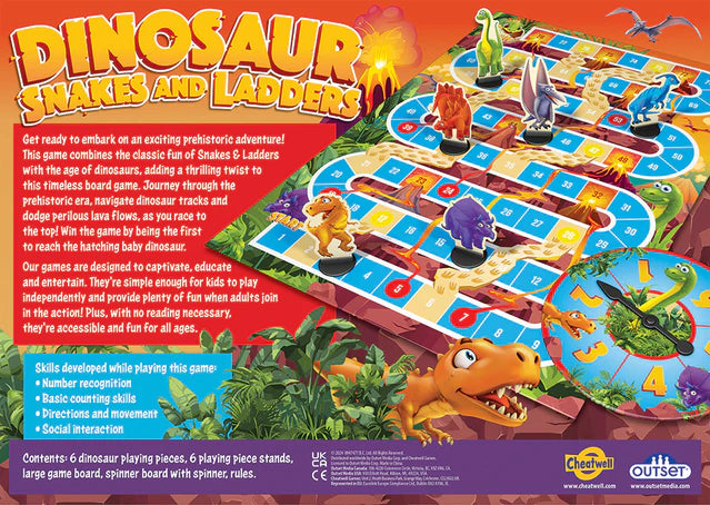 Outset Media - Dinosaur Snakes and Ladders (new design) - Limolin 