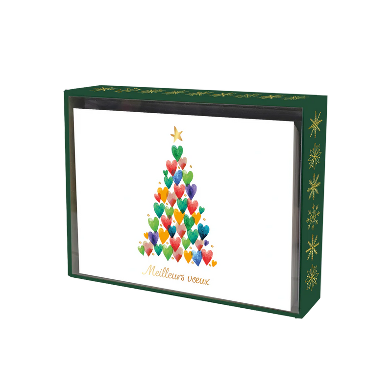 PBI ACN - CARTE NOËL ENS. DE 20 - ARBRE EN CŒURS - Limolin 