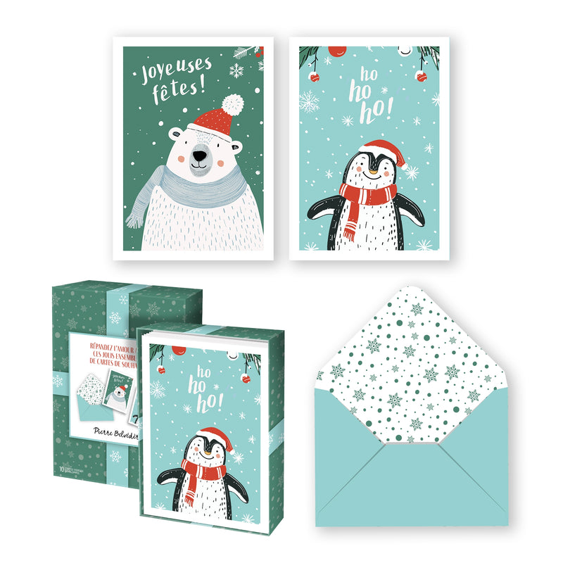 PBI ACN - CARTE NOEL ENS. DE 10 ANIMAUX HIVERNAUX 2024 - Limolin 