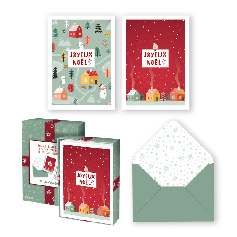 PBI ACN - CARTE NOEL ENS. DE 10 JOYEUX NOEL VERT ET ROUGE 2024 - Limolin 