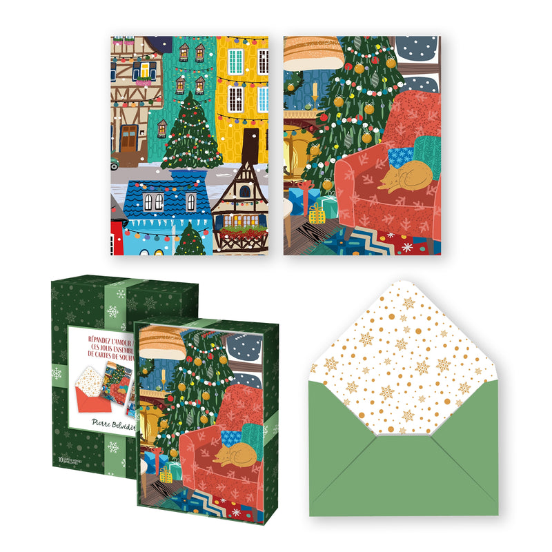 PBI ACN - CARTE NOEL ENS. DE 10 VILLAGE ET FOYER 2024 - Limolin 
