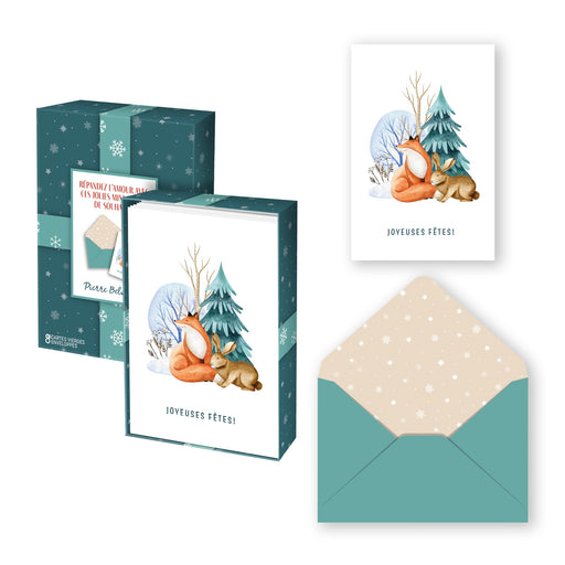 PBI ACN - CARTE NOEL MINI ENS. DE 8 LAPIN ET RENARD 2024 - Limolin 