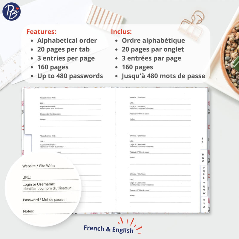 Pierre Belvedere - PASSWORD NOTEBOOK - MULTICOLOR KEYS - Limolin 