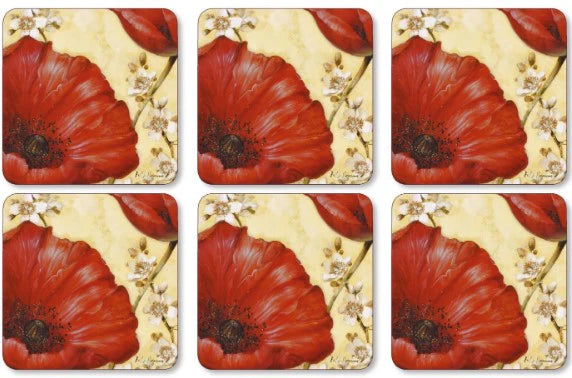 Pimpernel - Poppy De Villeneuve Coasters (Set of 6)
