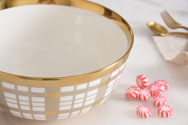 Pampa Bay - For the Holidays Plaid Large Bowl - Limolin 