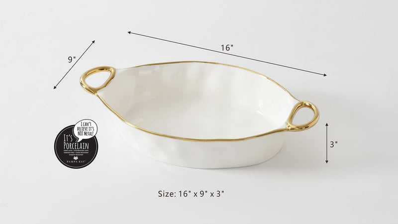 Pampa Bay - Golden Handles Oval Baking Dish - Limolin 