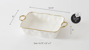Pampa Bay - Golden Handles Rectangular Baking Dish - Limolin 
