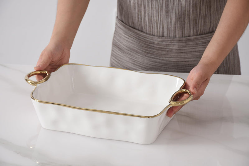 Pampa Bay - Golden Handles Rectangular Baking Dish - Limolin 