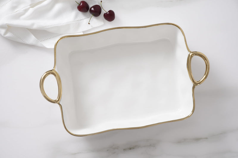 Pampa Bay - Golden Handles Rectangular Baking Dish - Limolin 