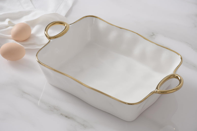 Pampa Bay - Golden Handles Rectangular Baking Dish - Limolin 