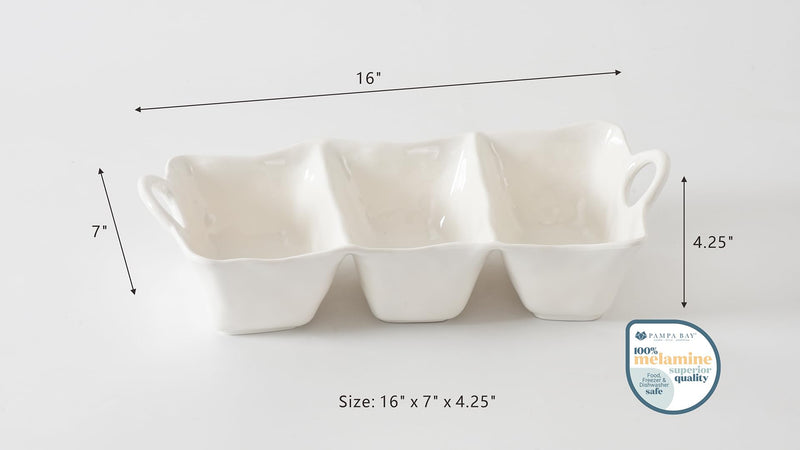 Pampa Bay - Waves Melamine 3-Section Serving Piece - Limolin 