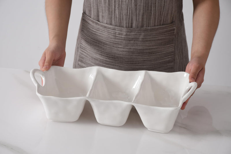 Pampa Bay - Waves Melamine 3-Section Serving Piece - Limolin 