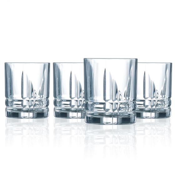Luminarc - Parallels - 4-Piece Double Old Fashioned Glass Set | 13 fl oz / 384 mL