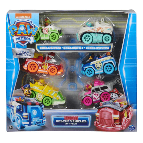 Paw Patrol - True Metal Neon 6Pc Gift Pack - Limolin 