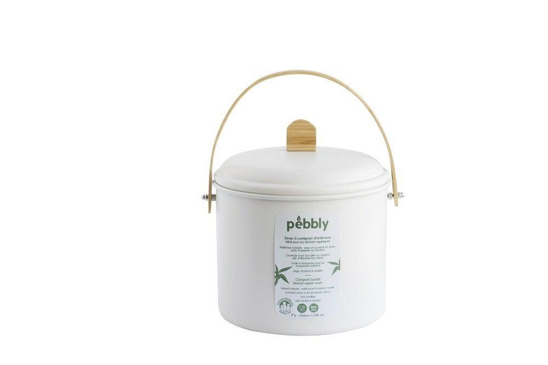 Pebbly - Compost Bin W/Charcoal Filter Cream 7L/7Q - Limolin 