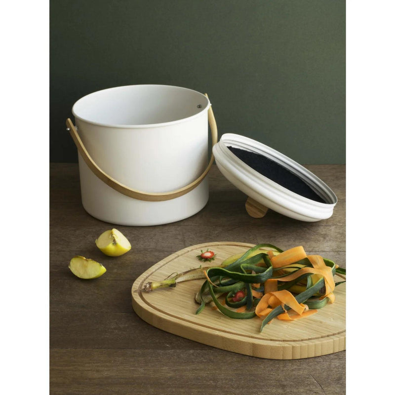 Pebbly - Compost Bin W/Charcoal Filter Cream 7L/7Q - Limolin 