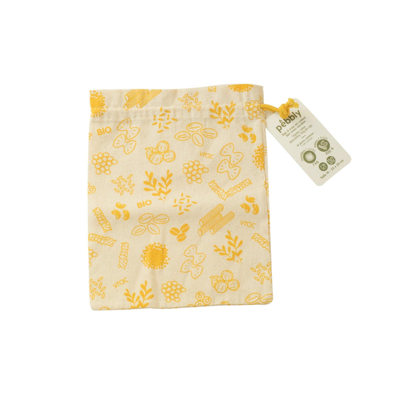 Pebbly - Organic Food Bag Medium-Yellow 20X25cm Cotton - Limolin 