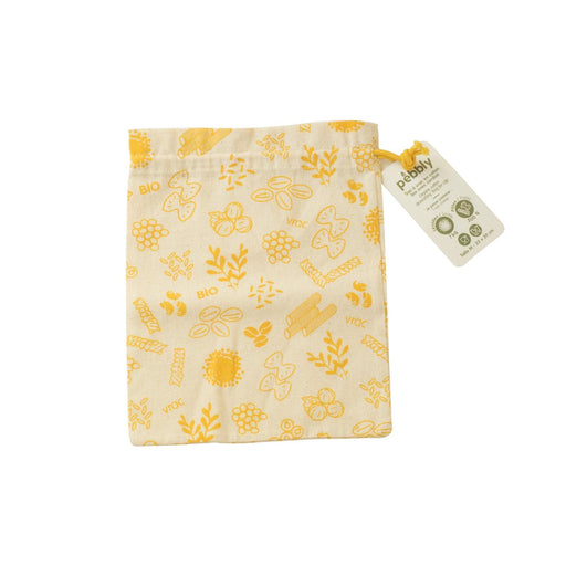Pebbly - Organic Food Bag Medium-Yellow 20X25cm Cotton - Limolin 