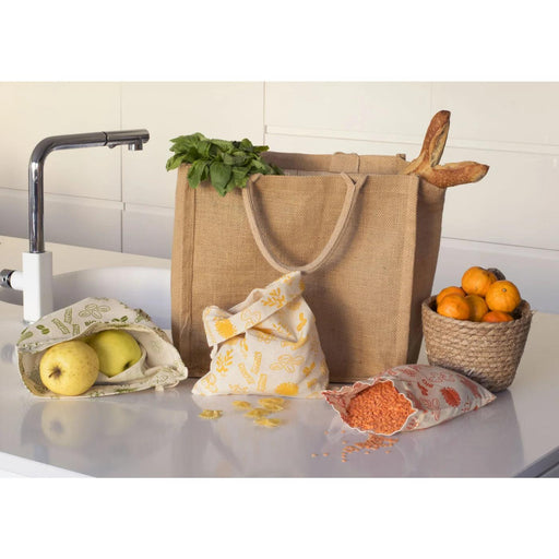 Pebbly - Organic Food Bag Medium-Yellow 20X25cm Cotton - Limolin 
