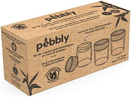 Pebbly - ROUND Jar Set of 3, 75ml/25oz - Limolin 