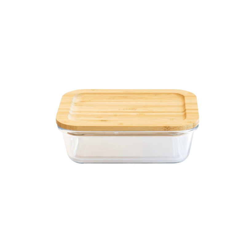 Pebbly - Rect Container W/Bamboo Lid - Limolin 