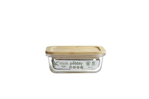 Pebbly - Rect Container W/Bamboo Lid - Limolin 