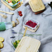 Pebbly - Rect Container W/Bamboo Lid - Limolin 