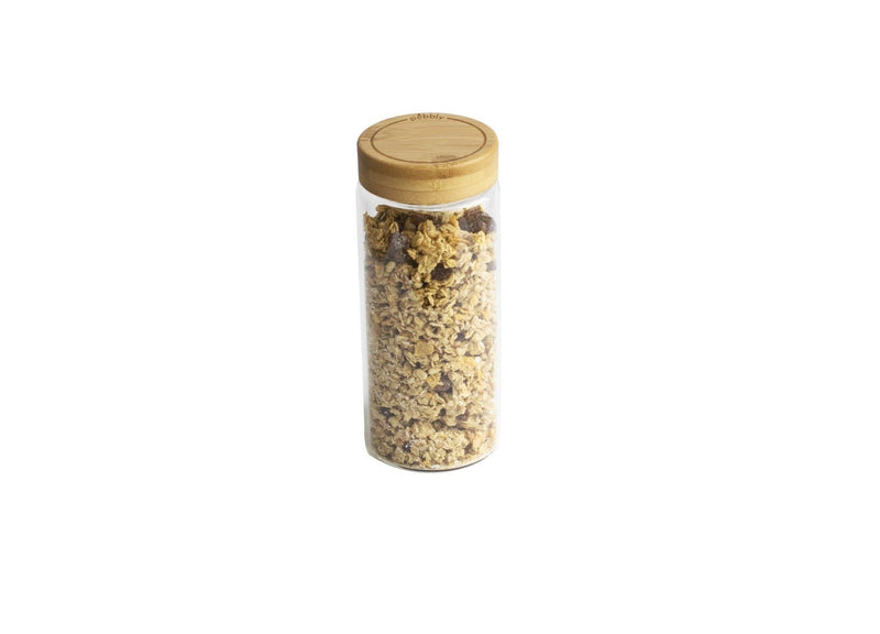 Pebbly - Round glass jars with bamboo lid - Limolin 