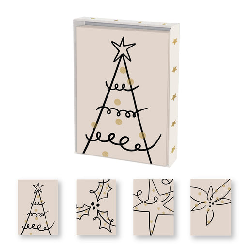 Pierre Belvedere - X-Mas Card Set of 12 - Minimalistic - Limolin 