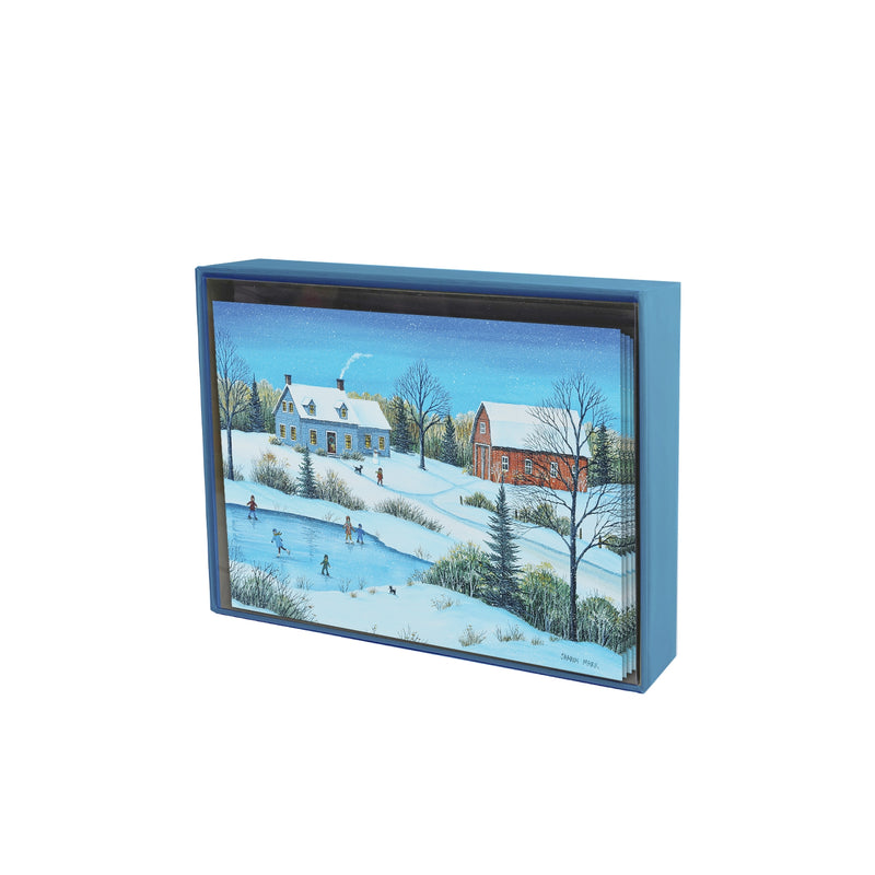 Pierre Belvedere - X-Mas Card Set of 8 - Mark - Snowfall At Dusk - Limolin 