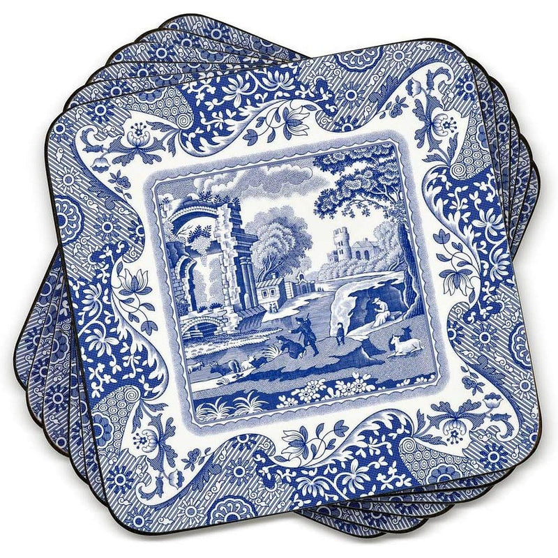 Pimpernel - Blue Italian Coasters (Set of 6) | 4 x 4 Inches - Limolin 
