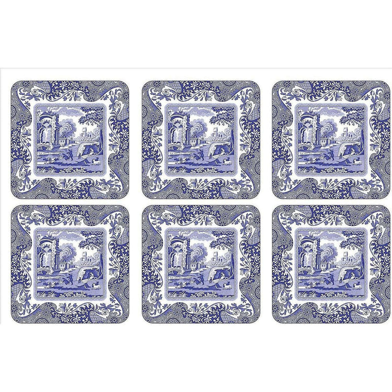 Pimpernel - Blue Italian Coasters (Set of 6) | 4 x 4 Inches - Limolin 