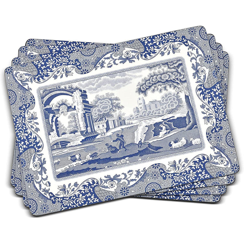 Pimpernel - Blue Italian Placemats (Set of 4) | 16 x 12 Inches - Limolin 
