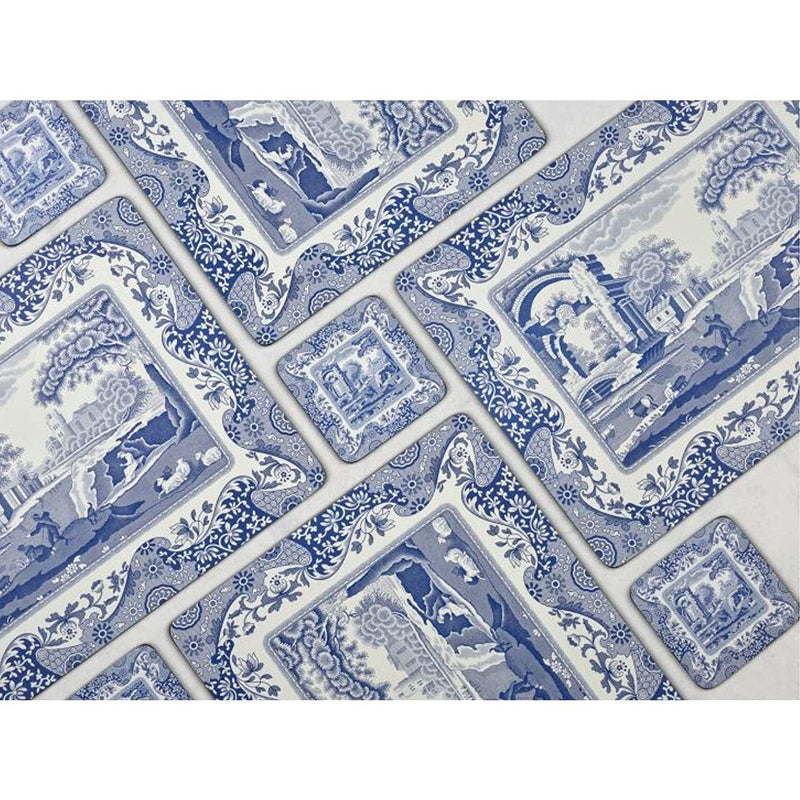 Pimpernel - Blue Italian Placemats (Set of 4) | 16 x 12 Inches - Limolin 